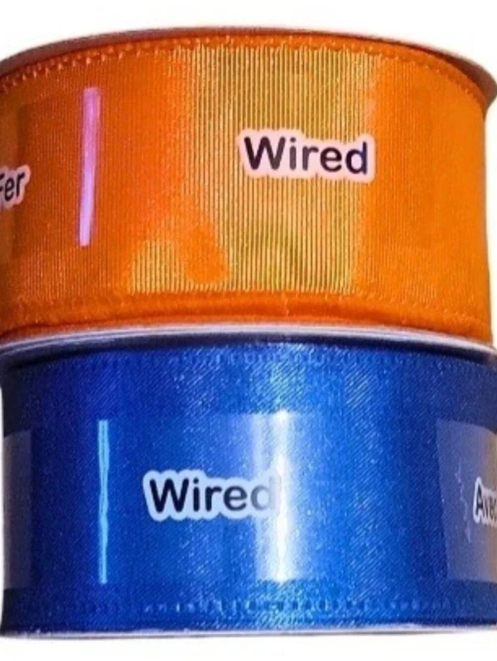 Wired Ribbon 1.5 in 3 yd 2 Rolls BLUE ORANGE Complimentary Colors FL GATOR COLOR